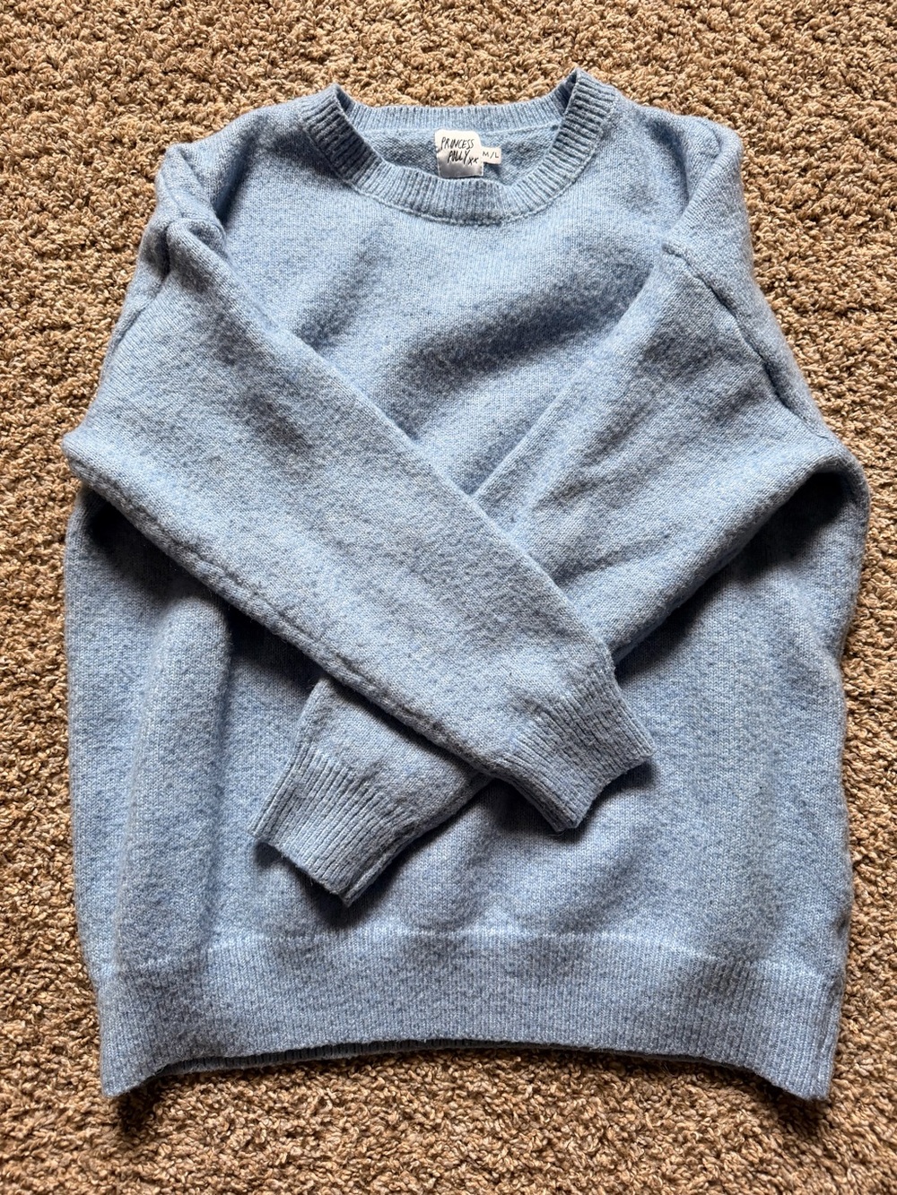 Princess Polly Soft Baby Blue Crewneck Sweater